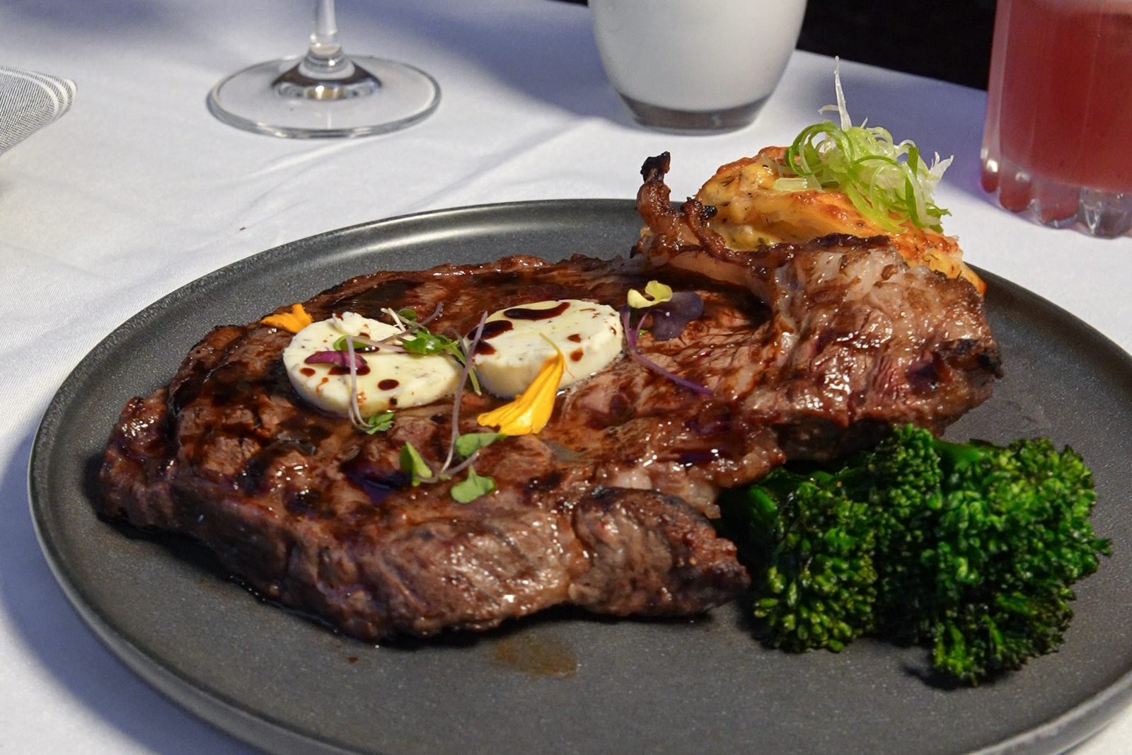 Prime ribeye dinner at The Hero Ranch Kitchen